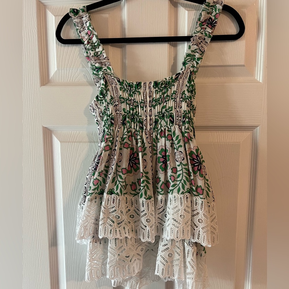 Tory Burch peplum/tunic chiffon top